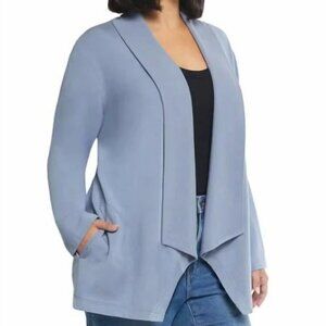 Max & Mia Women's Open Front Lightweight  Drape Cardigan (Light Denim, Medium)
